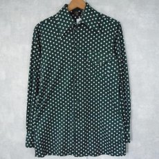 画像1: 70's PENNY'S TOWNCRAFT designer collection ドット柄ポリシャツ M (1)