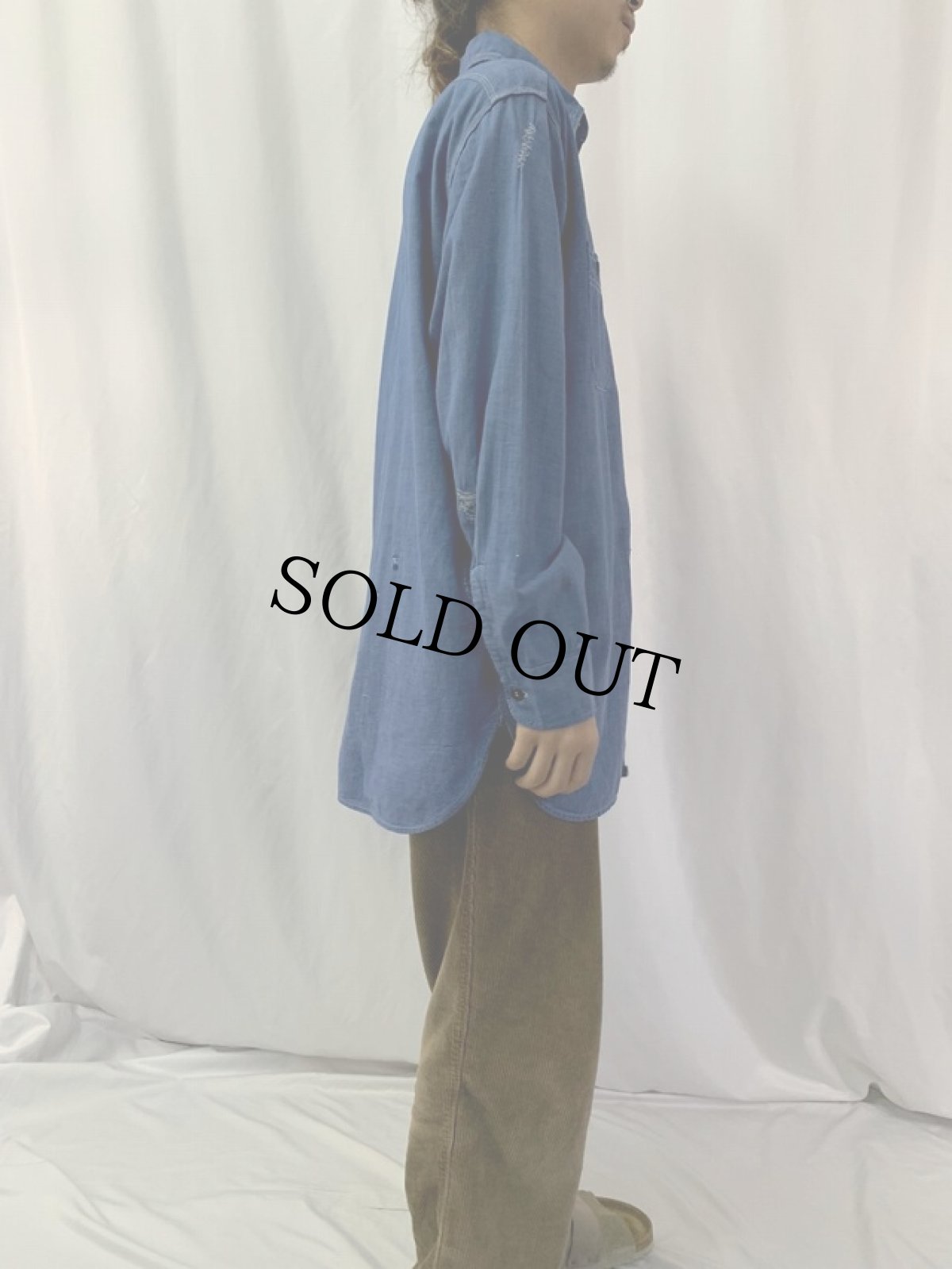 画像3: 50's Sears マチ付き “ベタシャン” ワークシャツ (3)