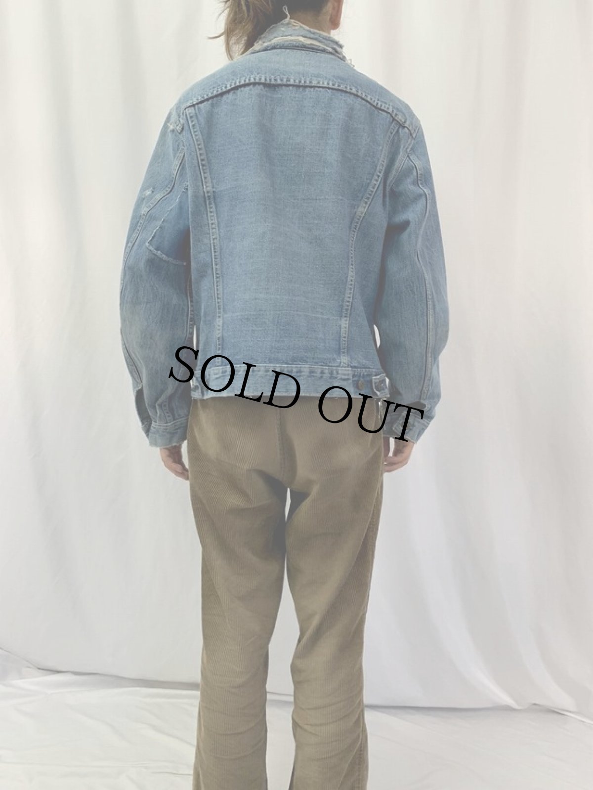 画像4: 60's LEVI'S 557 BIGE USA製 3rd デニムジャケット (4)