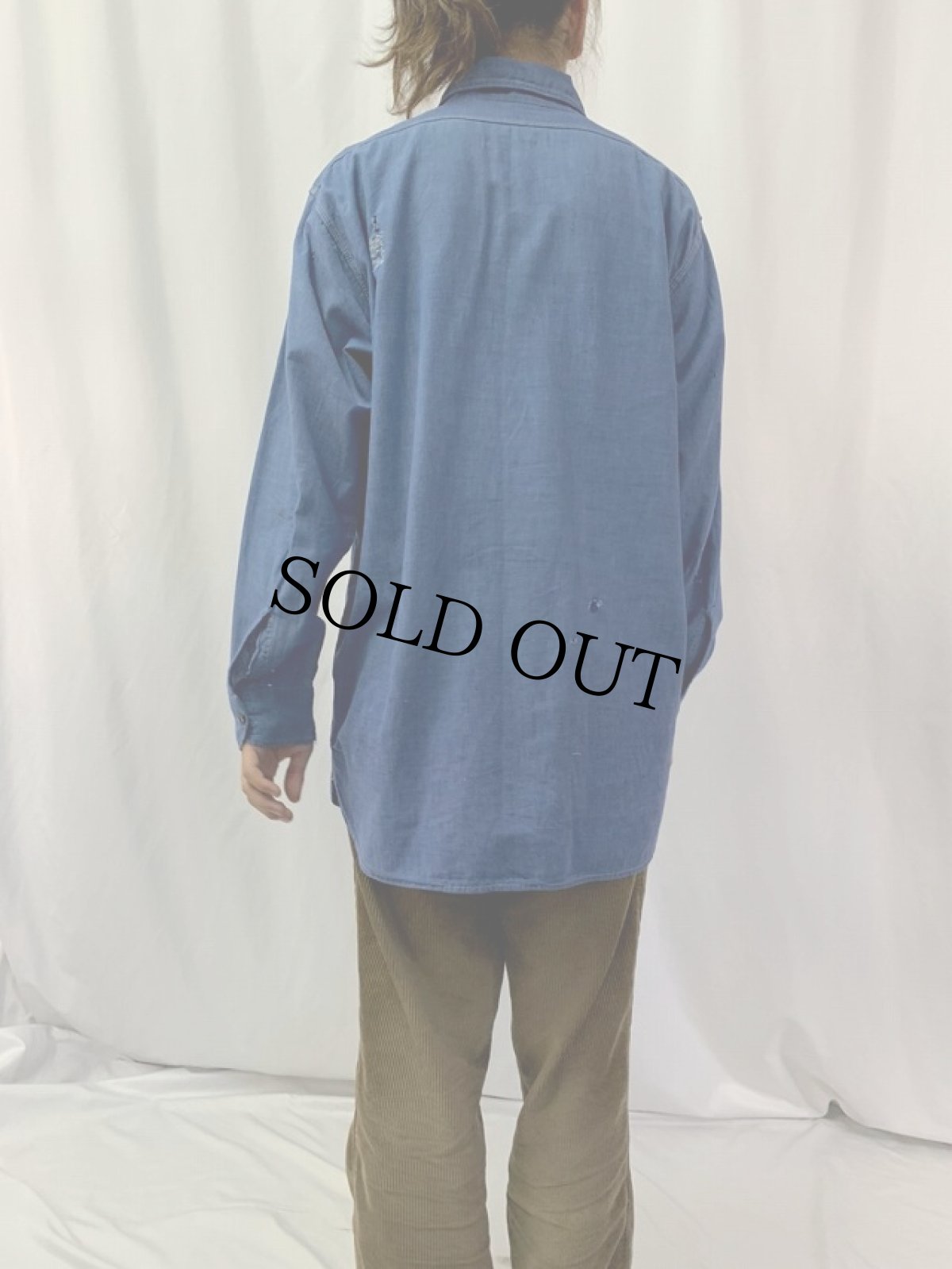 画像4: 50's Sears マチ付き “ベタシャン” ワークシャツ (4)