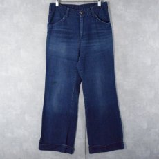 画像1: 70's TOBIAS TROUSERS ベルボトムデニムパンツ W30 (1)