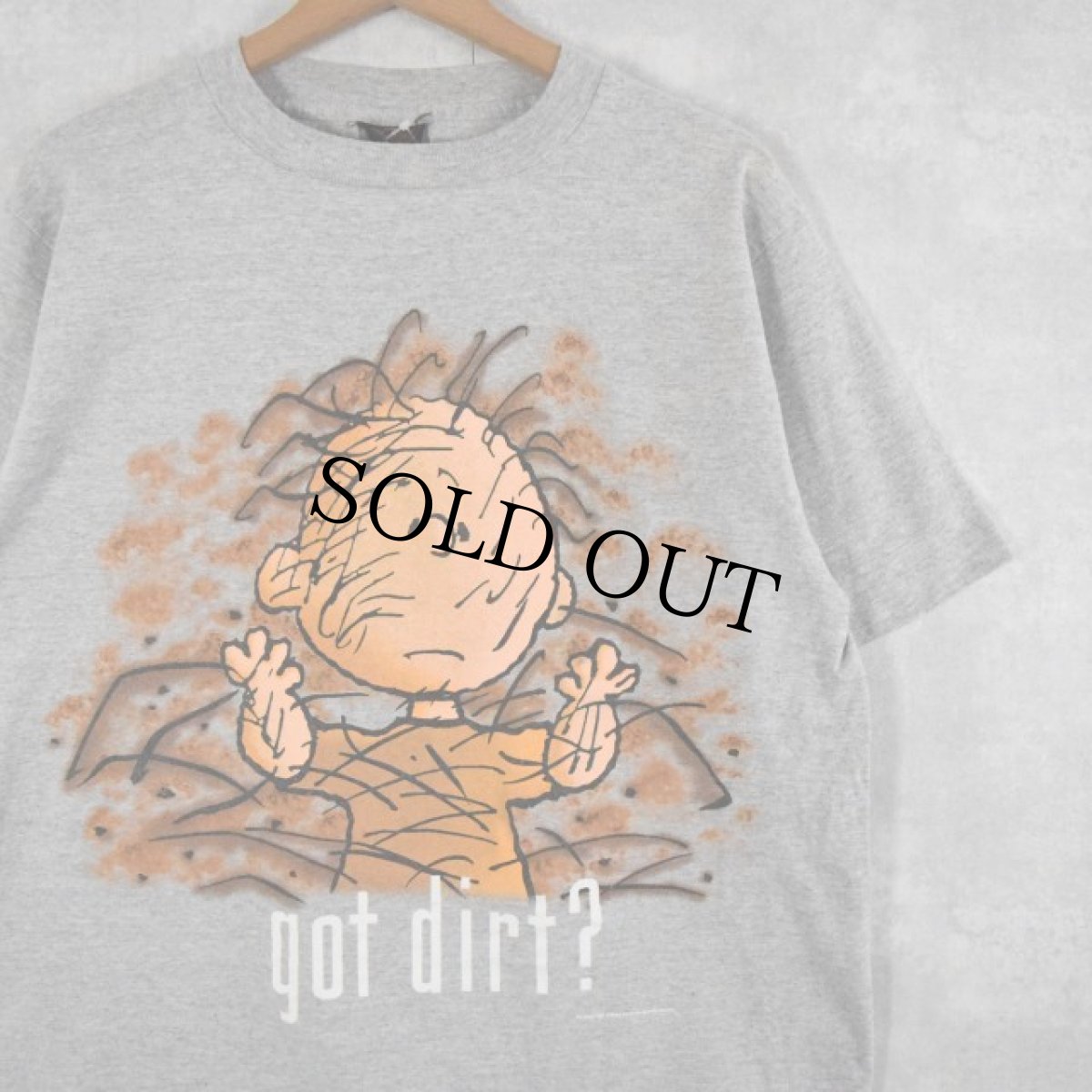 画像1: 90's PEANUTS Pigpen "got dirt?" USA製 パロディTシャツ L (1)