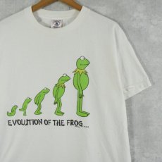 画像1: カーミット "EVOLUTION OF THE FROG..." ダーウィンの進化論 パロディTシャツ L (1)