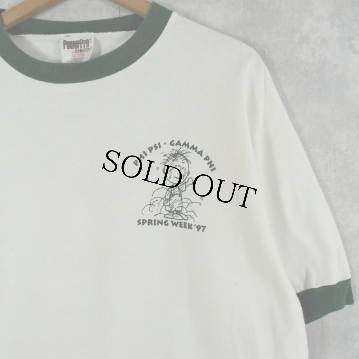 画像1: 90's PIG PEN イベントプリント キャラクターリンガーTシャツ XL (1)