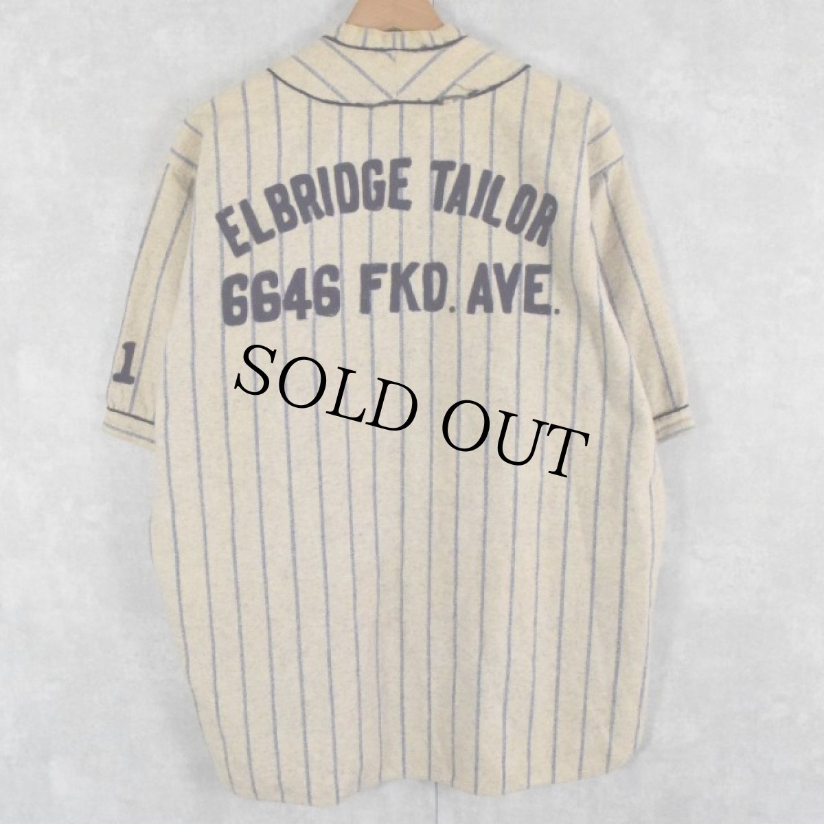 画像2: 30's M&H Sporting Goods Co. ウールベースボールシャツ (2)