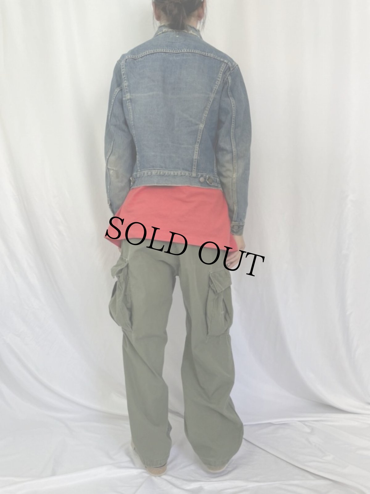 画像4: 60's LEVI'S 557 BIGE USA製 3rd デニムジャケット (4)