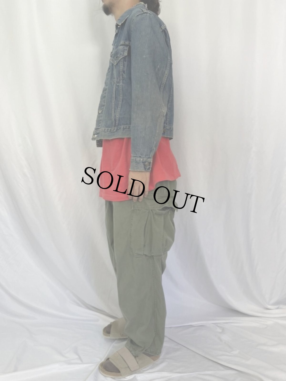 画像3: 60's LEVI'S 557 BIGE USA製 3rd デニムジャケット (3)