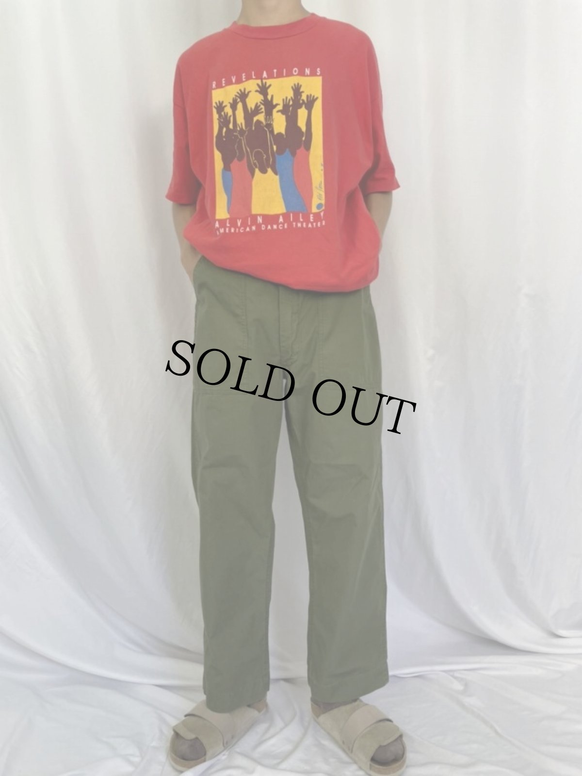 画像2: 60's U.S.ARMY コットンポプリンベイカーパンツ W33 (2)