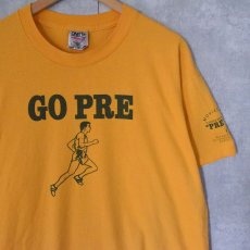 画像1: 90's "GO PRE" ランナープリントTシャツ XL (1)