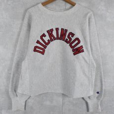 画像1: 90's Champion REVERSE WEAVE "DICKINSON" ナイロンパッチ付き スウェット M (1)