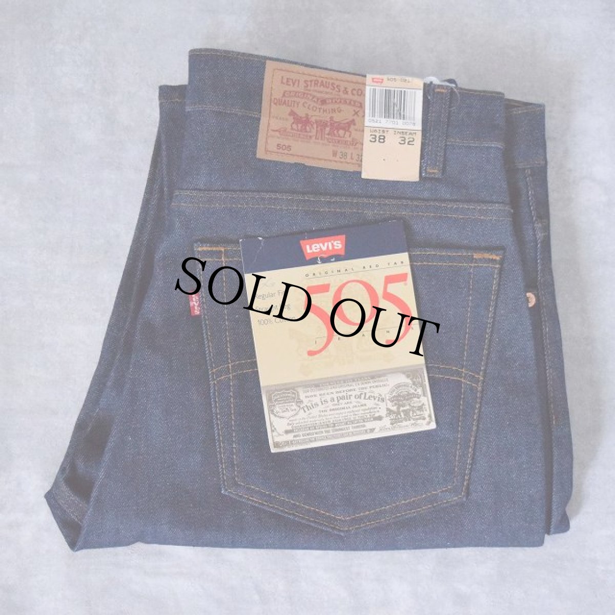 画像1: 90's Levi's 505 USA製 デニムパンツ フラッシャー付きDEADSTOCK W39 (1)