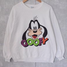 画像1: 90's Disney USA製 GOOFY キャラクタースウェット ONE SIZE (1)