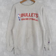画像1: 90's Champion REVERSE WEAVE USA製 "BULLETS BASKETBALL" NBAチームロゴプリントスウェット XL (1)