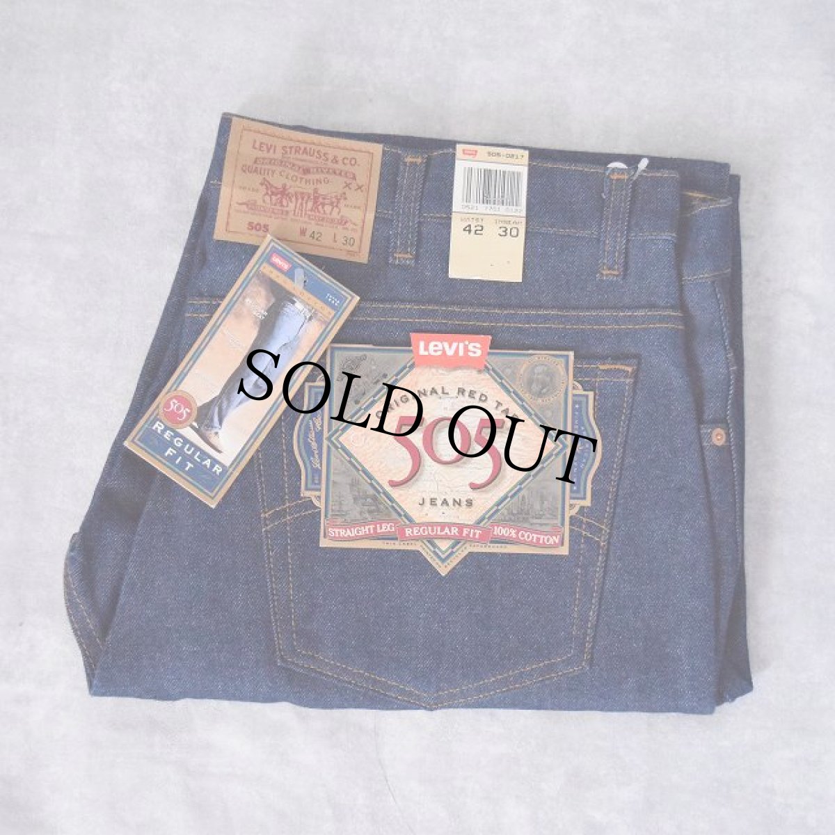 画像1: 90's Levi's 505 USA製 デニムパンツ フラッシャー付きDEADSTOCK W43 (1)