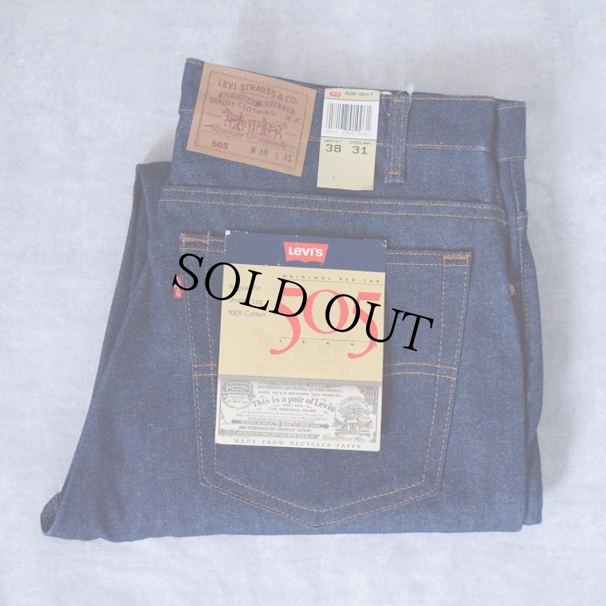 画像1: 90's Levi's 505 USA製 デニムパンツ フラッシャー付きDEADSTOCK W39 (1)