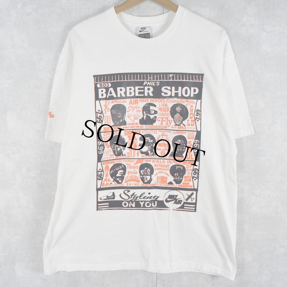 画像1: NIKE "BARBER SHOP" プリントTシャツ L (1)