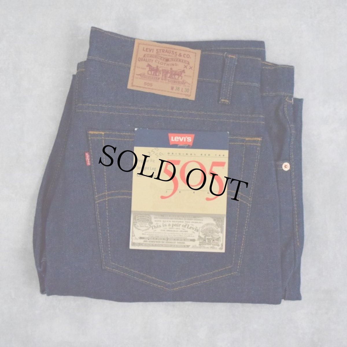 画像1: 90's Levi's 505 USA製 デニムパンツ フラッシャー付きDEADSTOCK W38 (1)