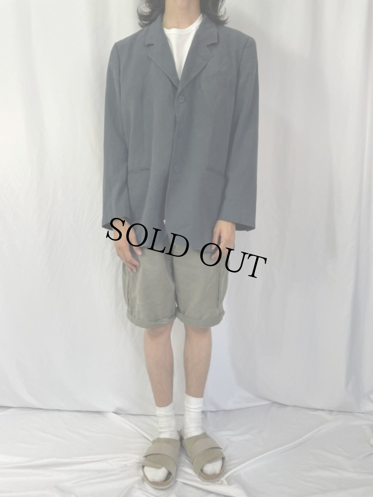 画像2: 90's agnes b. HOMME FRANCE製 ビスコーステーラードジャケット SIZE 56 (2)