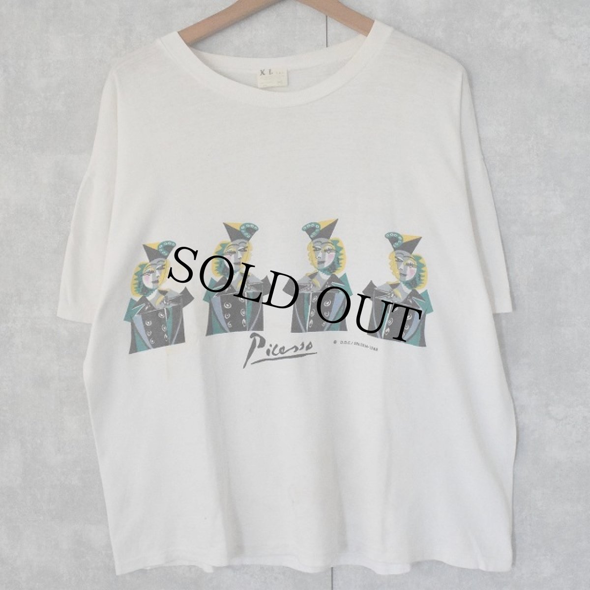 画像2: 80's Pablo Picasso アートプリントTシャツ XL (2)