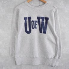 画像1: 90's Champion REVERSE WEAVE USA製 "U OF W" プリントスウェット L (1)