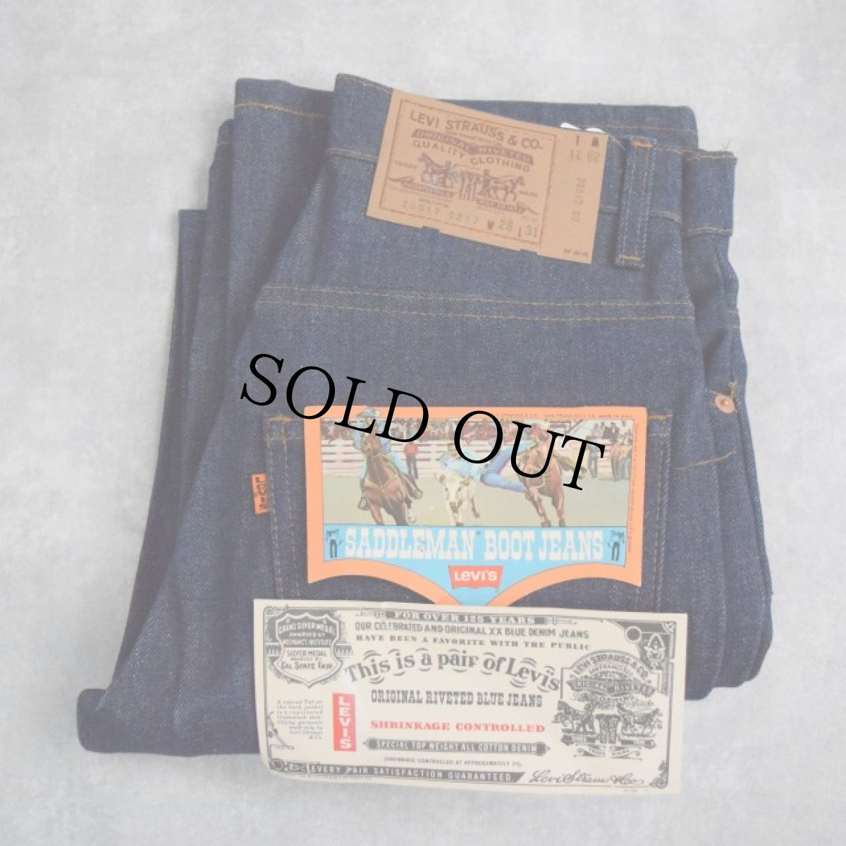 画像1: 80's Levi's 517-0217 USA製 ブーツカットデニムパンツ フラッシャー付きDEADSTOCK W29 (1)