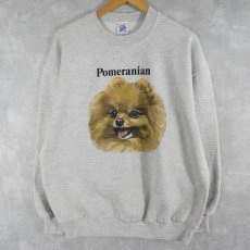 画像1: 90's USA製 "Pomeranian" 犬プリントスウェット XL (1)