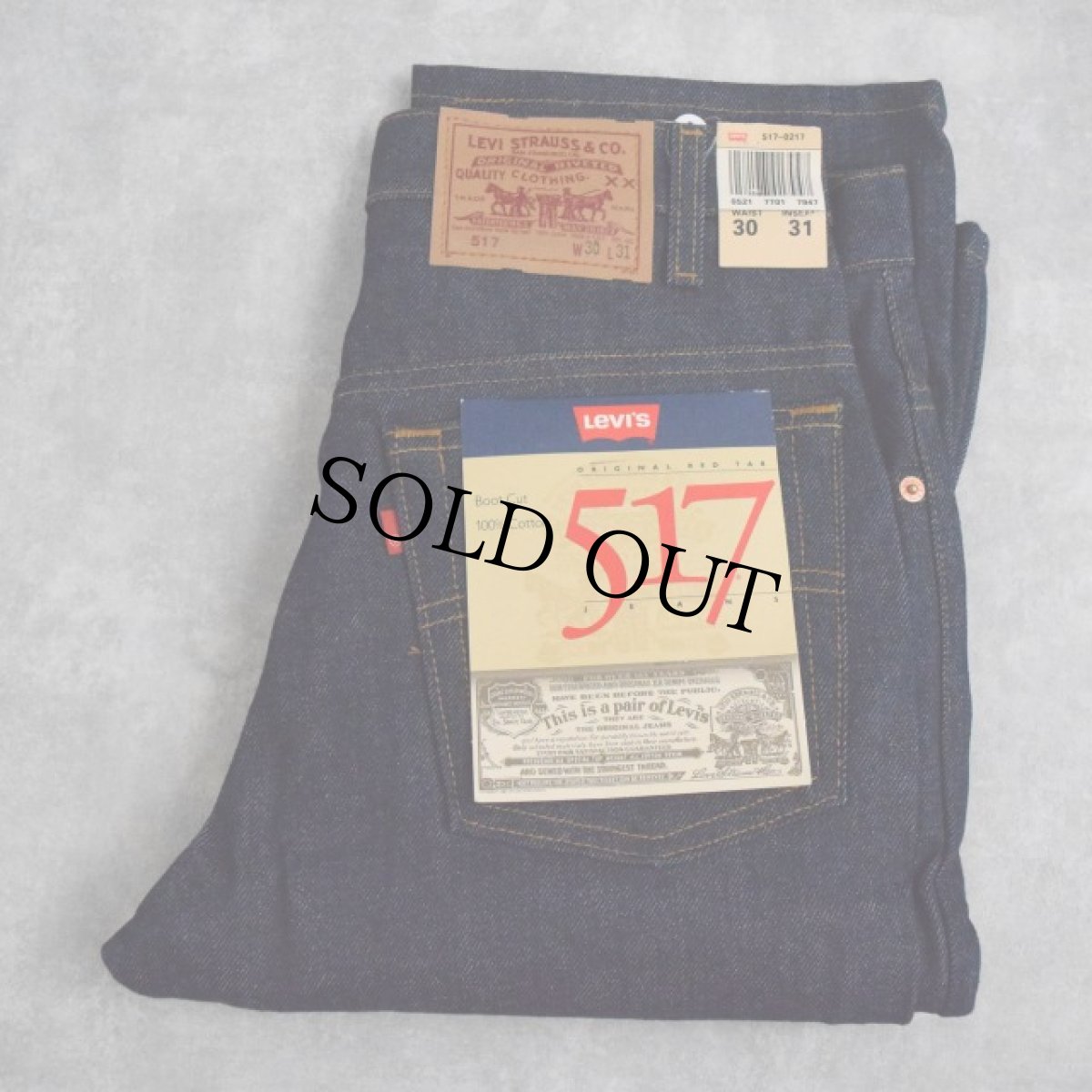 画像1: 90's Levi's 517 USA製 ブーツカットデニムパンツ フラッシャー付きDEADSTOCK W31 (1)