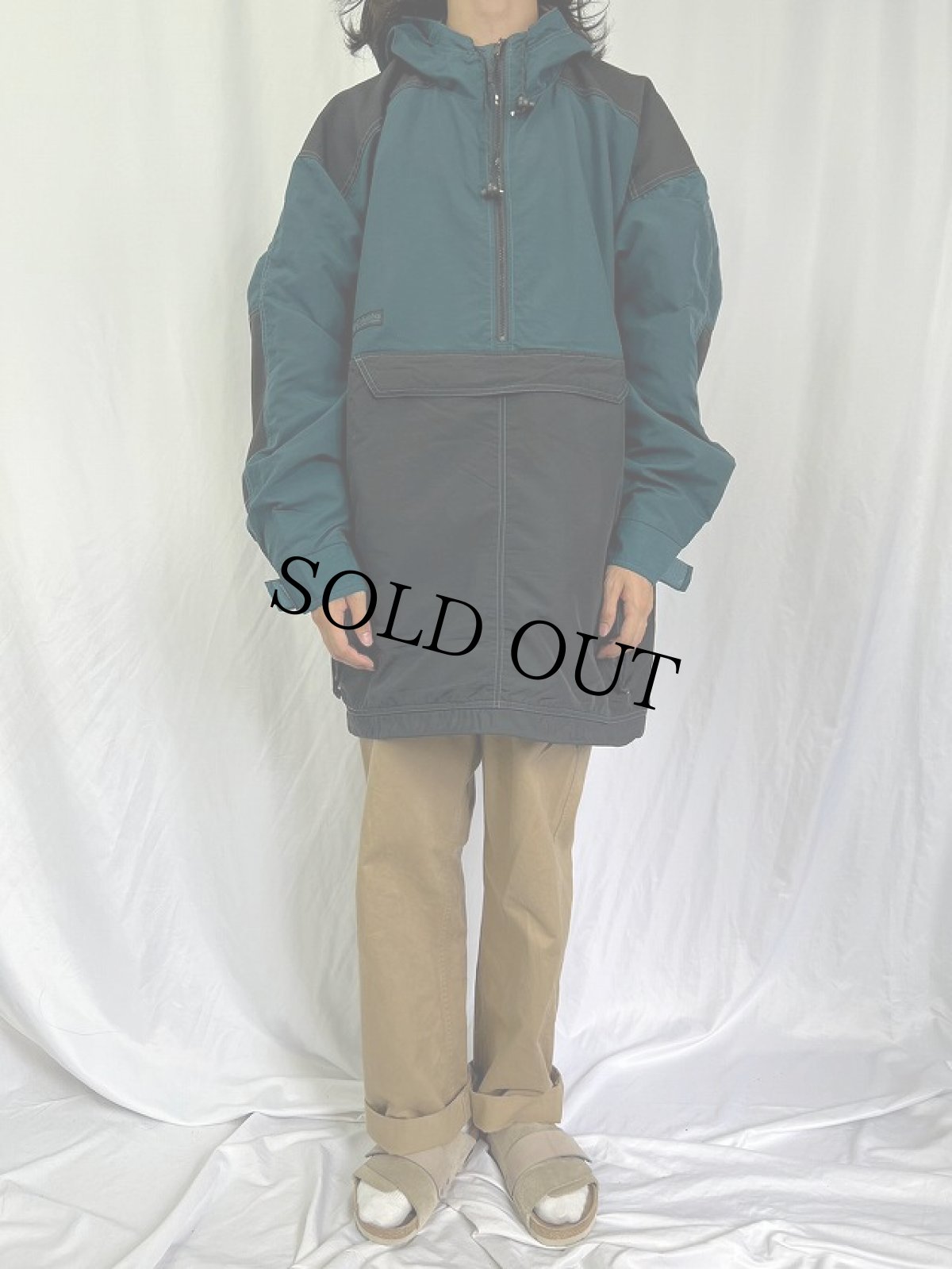 画像2: 80〜90's Columbia ナイロンアノラックパーカー XL (2)