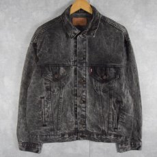 画像1: 80's Levi's 70507-0253 USA製 ケミカルウォッシュ ブラックデニムジャケット M (1)