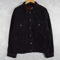 画像1: 90's Levi's 70427 USA製 裏地ネル ブラックデニムジャケット M (1)