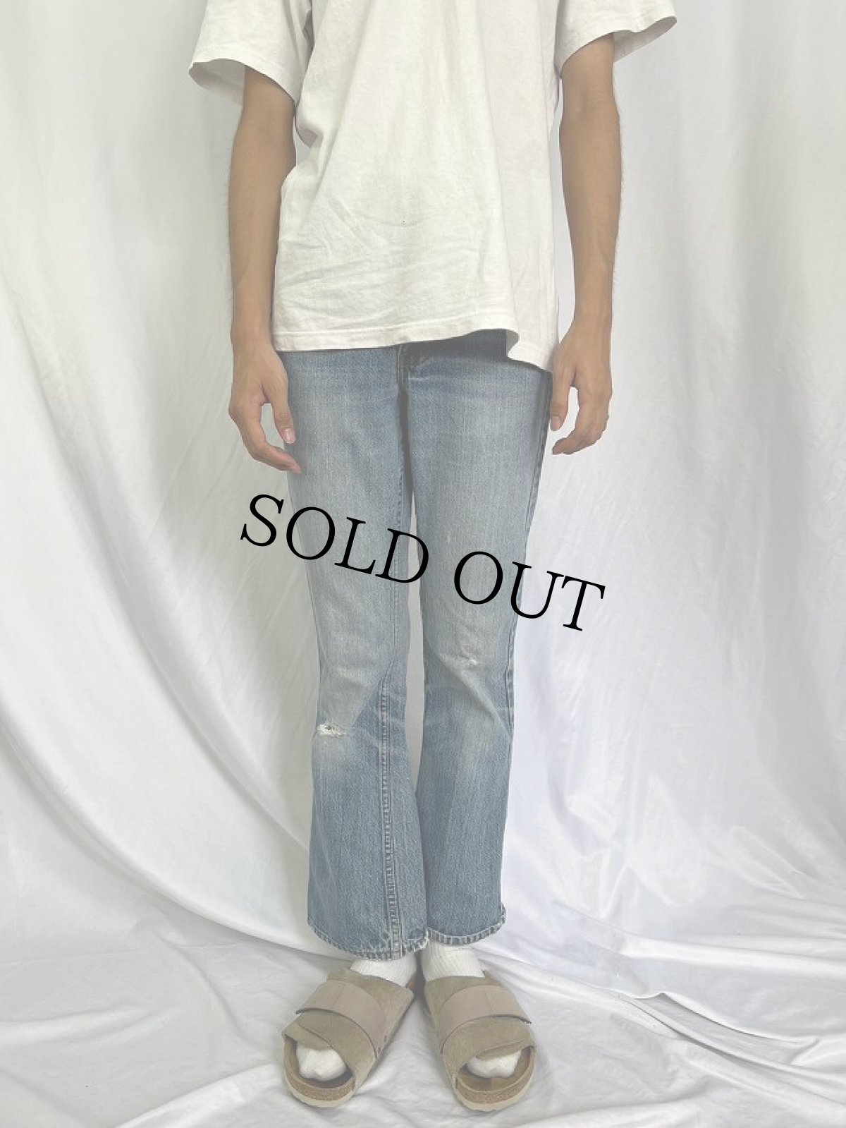 画像2: 70〜80's Levi's 646-0217 オレンジタブ ベルボトムデニムパンツ W28 (2)