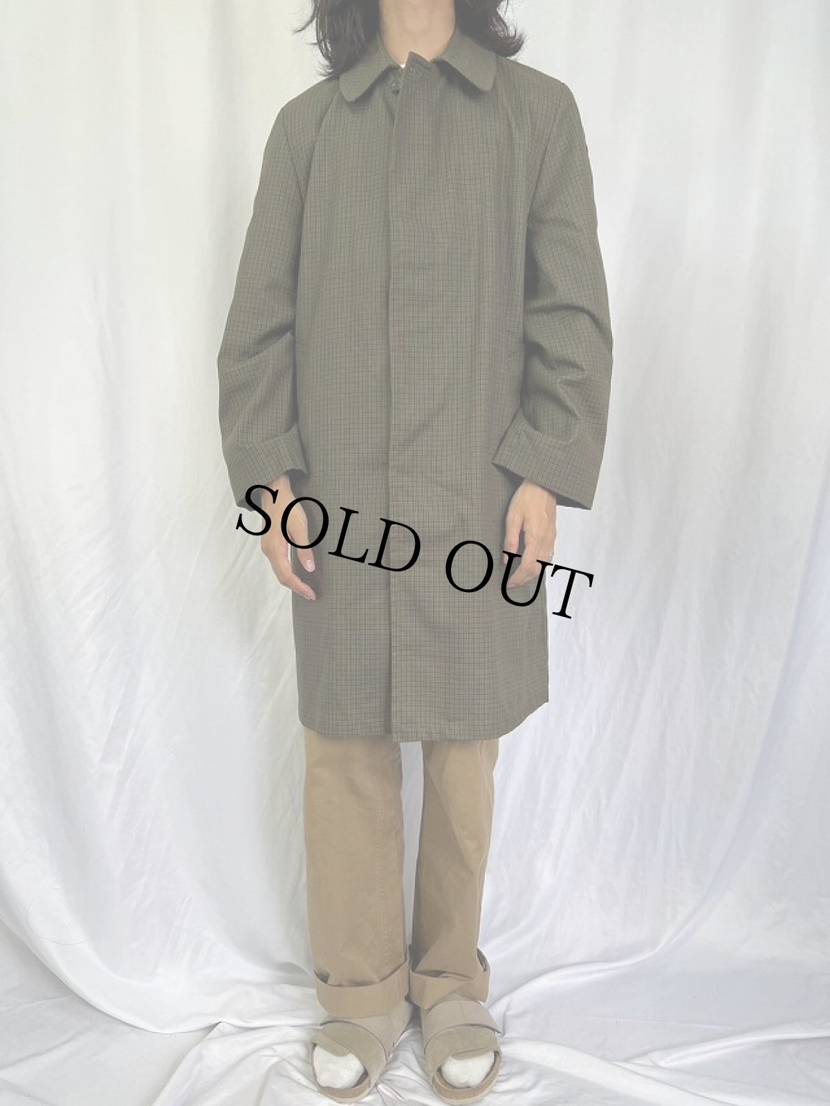 画像2: 70's BEAVER BROOKE チェック柄 ステンカラーコート (2)