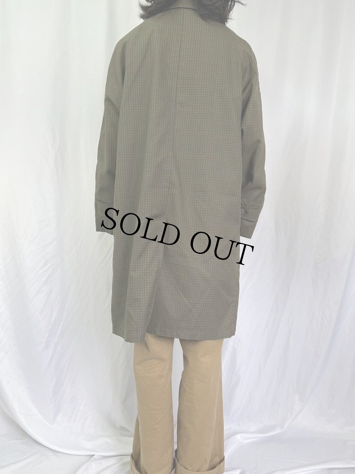 画像4: 70's BEAVER BROOKE チェック柄 ステンカラーコート (4)