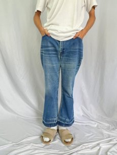 画像2: 70〜80's Levi's 646-0217 オレンジタブ ベルボトムデニムパンツ W34 (2)