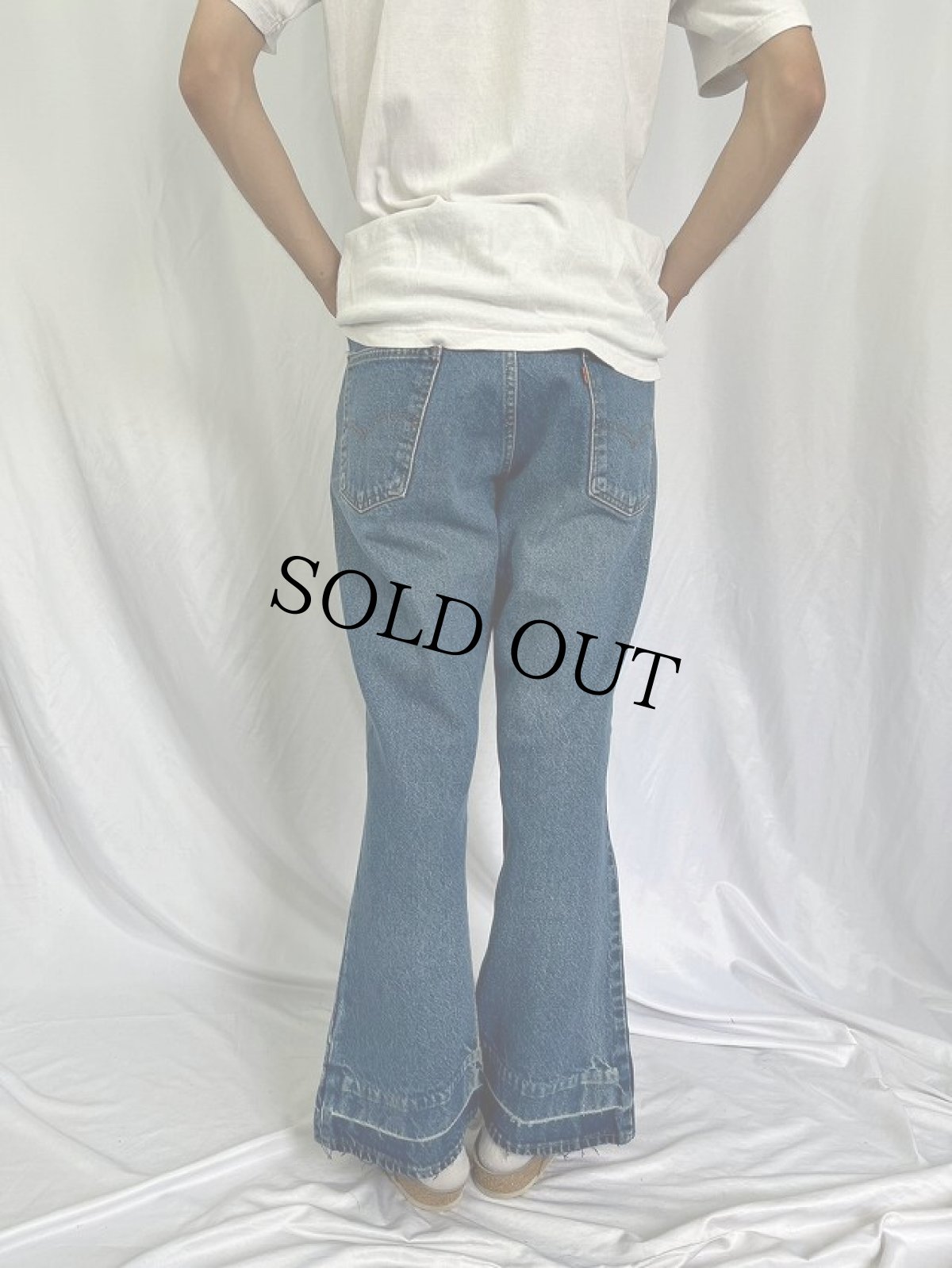画像4: 70〜80's Levi's 646-0217 オレンジタブ ベルボトムデニムパンツ W34 (4)