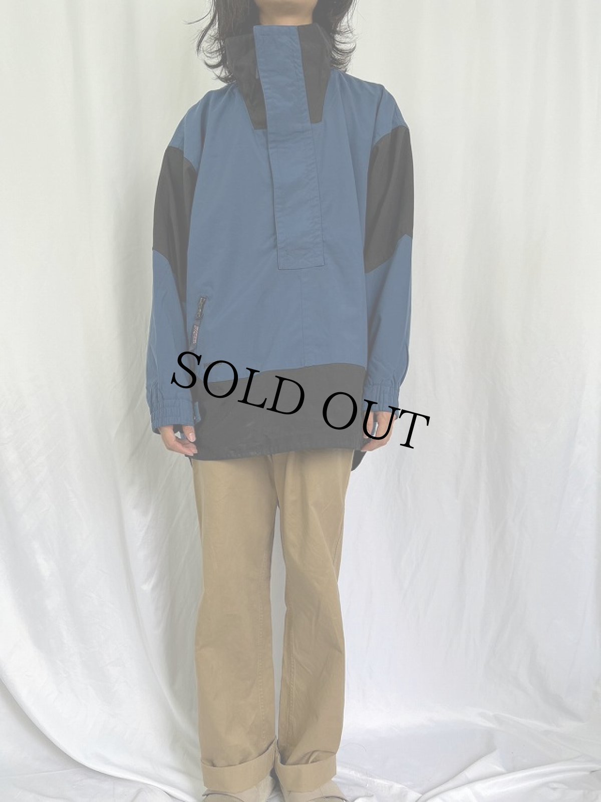 画像2: 90's〜 JANSPORT ナイロンアノラックパーカー M (2)