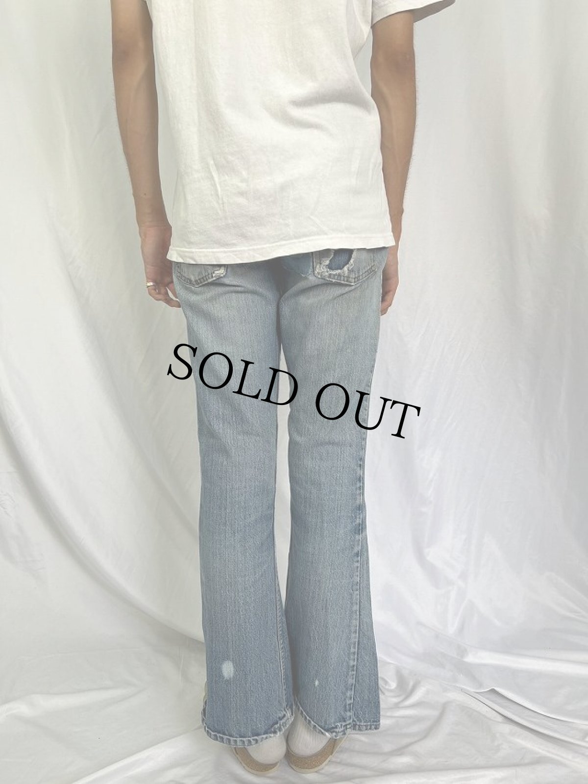 画像4: 70〜80's Levi's 646-0217 オレンジタブ ベルボトムデニムパンツ W28 (4)