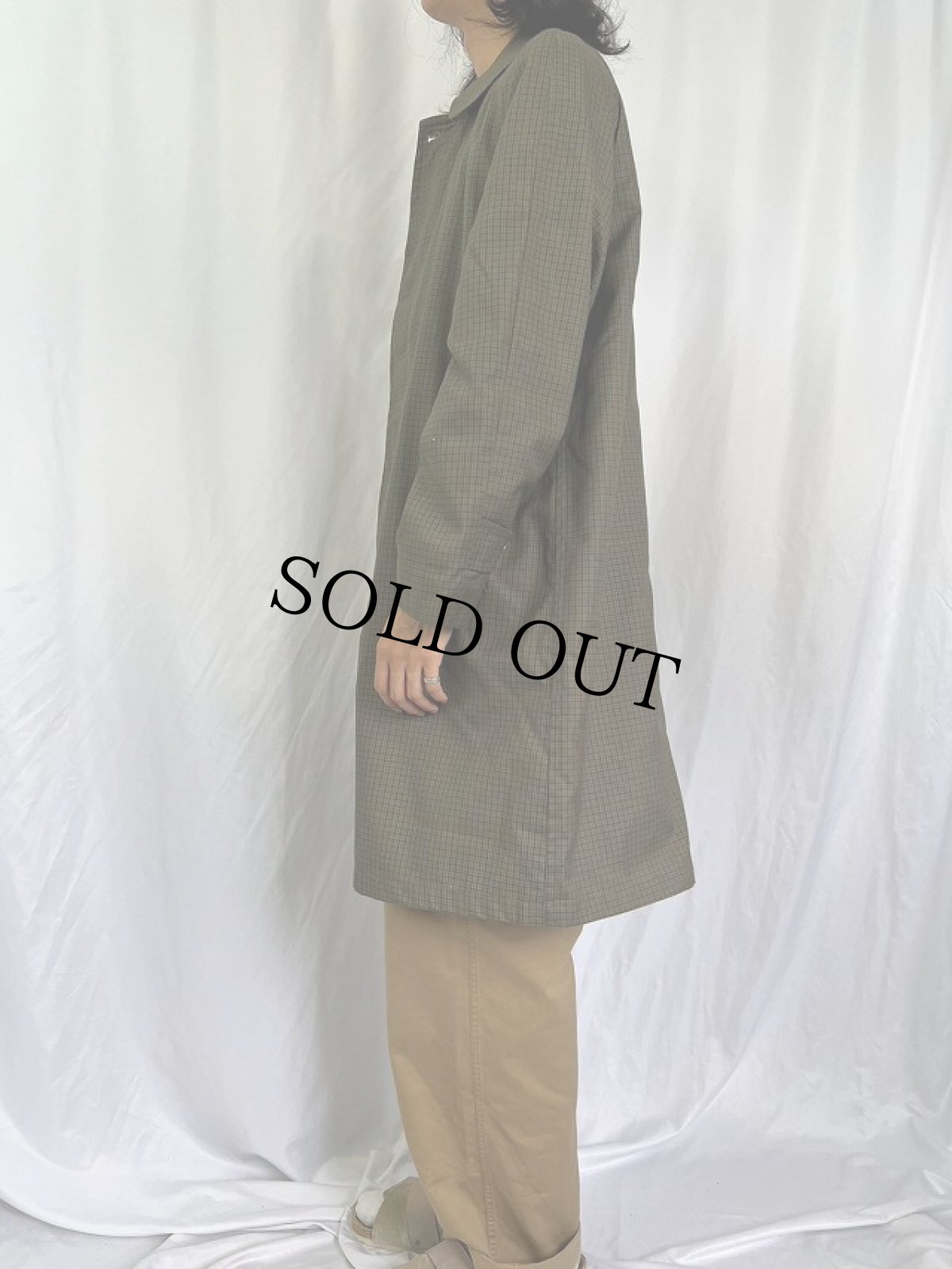 画像3: 70's BEAVER BROOKE チェック柄 ステンカラーコート (3)