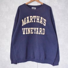 画像1: 90's Lee USA製 "MARTHA'S VINEYARD" カレッジプリントスウェット XL (1)