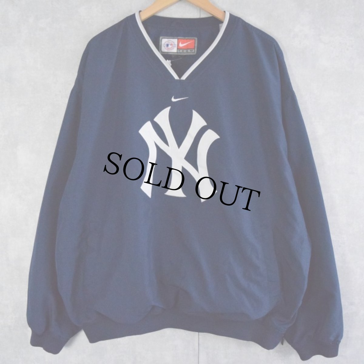 画像1: NIKE "New York Yankees" MLBチームロゴ プルオーバージャケット XXL (1)