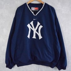 画像1: NIKE "New York Yankees" MLBチームロゴ プルオーバージャケット XXL (1)