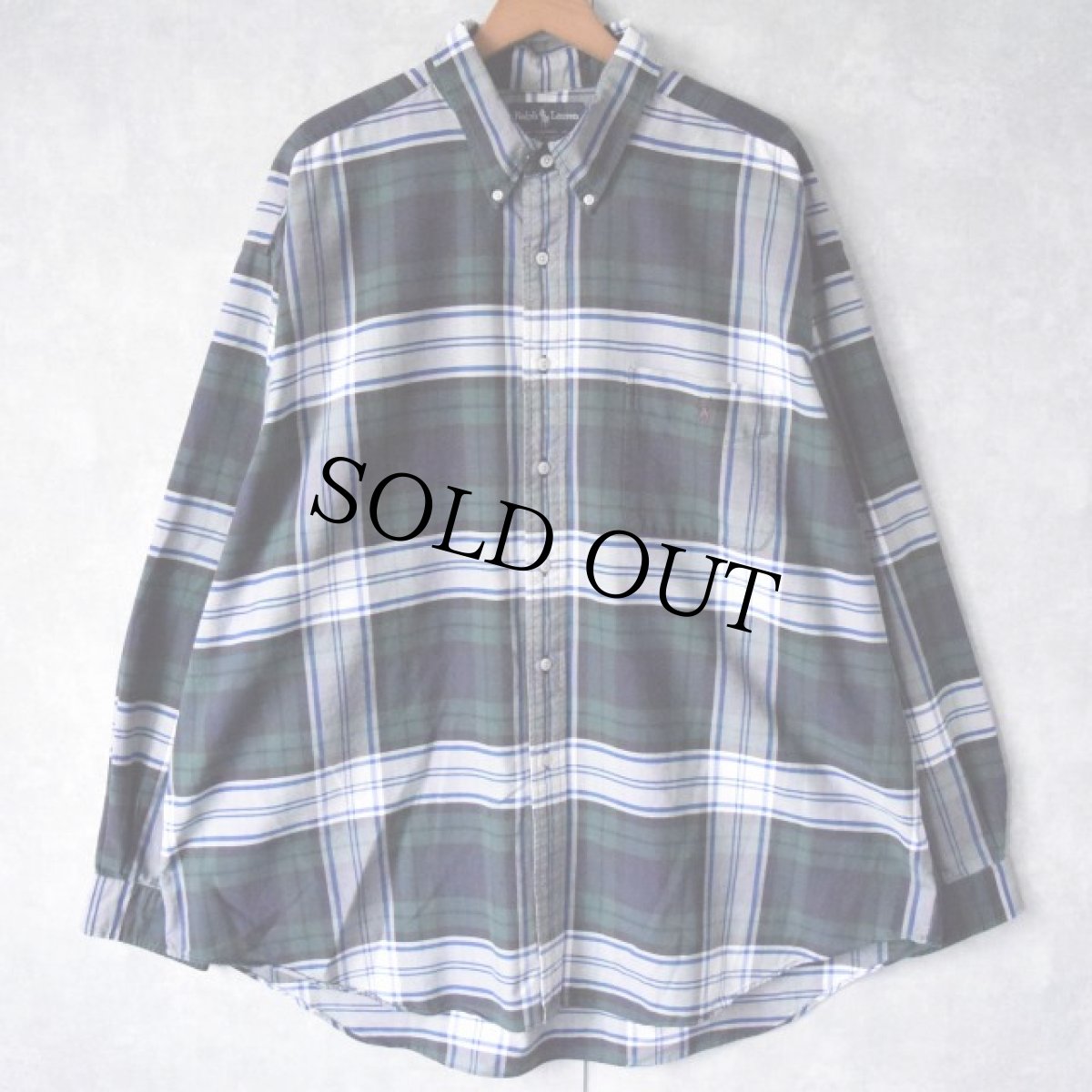 画像1: POLO Ralph Lauren "BIG SHIRT" チェック柄 オックスフォードボタンダウンシャツ XXL (1)