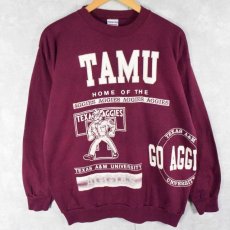 画像1: TEXAS A&M UNIVERSITY USA製 巻きプリントスウェット XL (1)