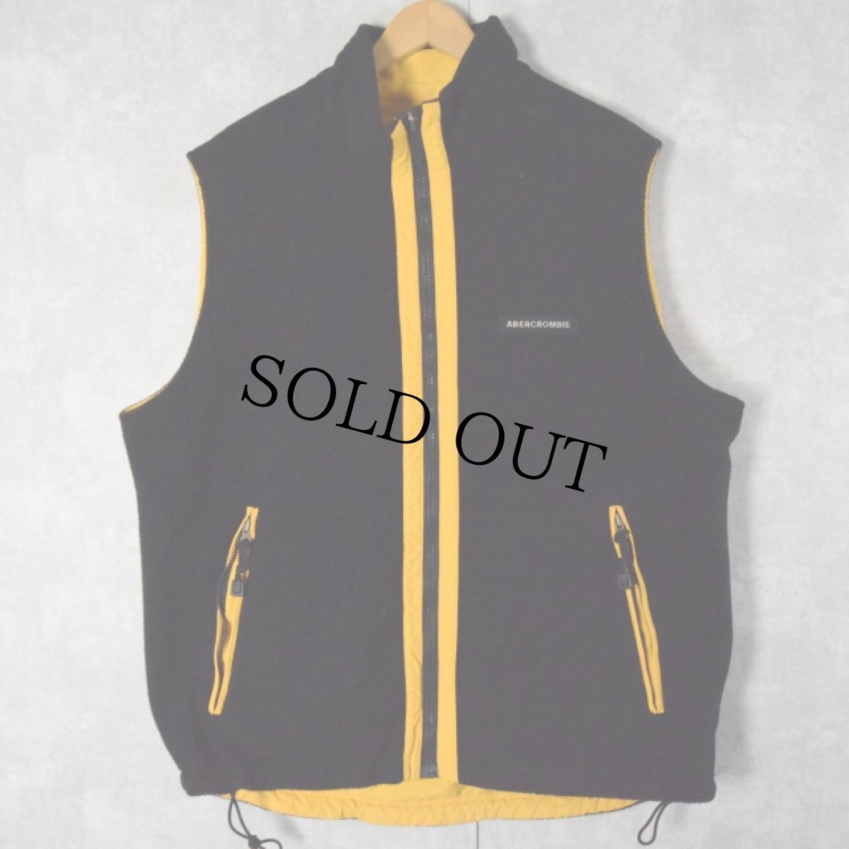 画像2: 90's〜 ABERCROMBIE＆FITCH ナイロン×フリース リバーシブルジップベスト L (2)