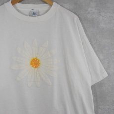 画像1: 90's フラワー 発泡プリントTシャツ (1)