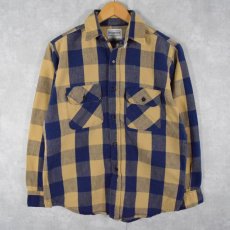 画像1: 70〜80's FIVE BROTHER USA製 ブロックチェック柄 ヘビーネルシャツ M (1)