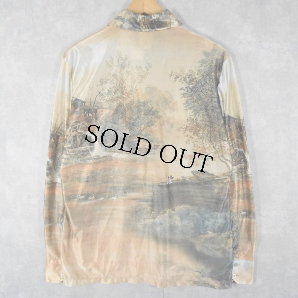 画像2: 70's KENNINGTON "隠れミッキー" 総柄 オープンカラーシャツ L (2)