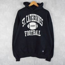 画像1: 2000's "ST.CATHERINES FOOTBALL" プリントスウェットフーディー XXL (1)