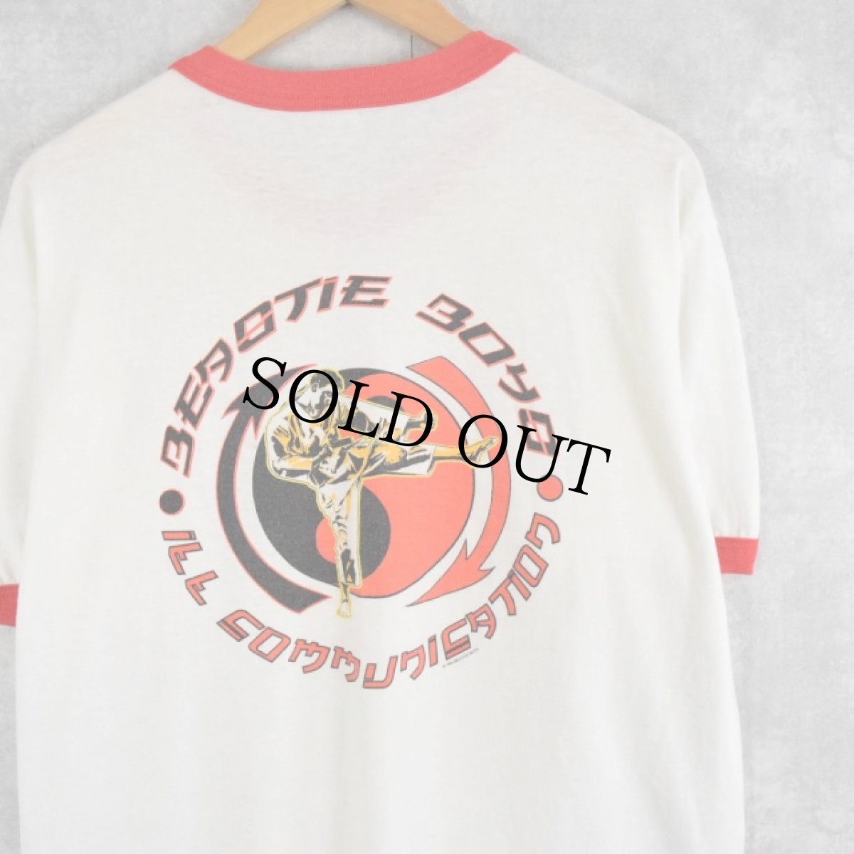 画像1: 90's BEASTIE BOYS USA製 ヒップホップリンガーTシャツ XL (1)