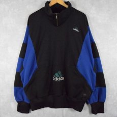 画像1: 90's adidas EQUIPMENT 2トーンカラー ハーフジップスウェット XL (1)